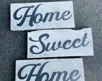 Home Sweet Home Barn Wood and Metal Sign, Farmhouse Decor