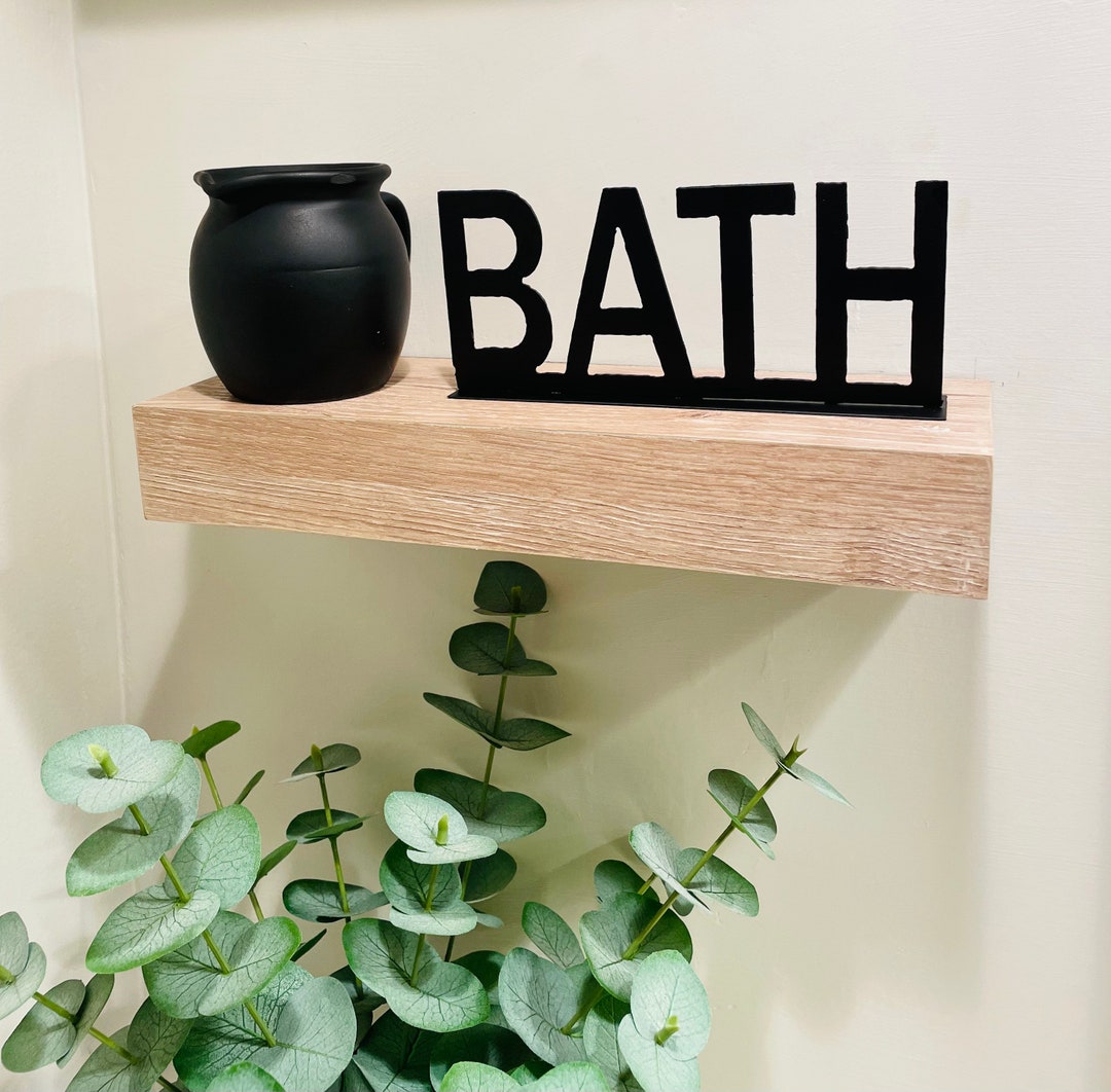 Bath Word Art Shelf Decor, Modern Farmhouse Decoration, Shelf Decor