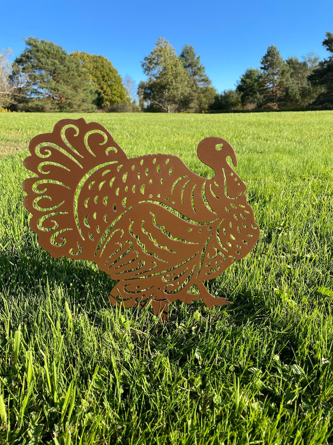 Metal Turkey Stake Turkey Yard Stake Metal Fall Turkey Etsy