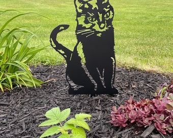 cat yard stake, Metal Cat Garden Stake, Garden Stake