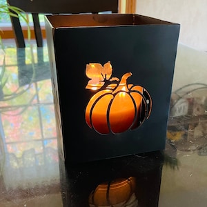 Metal Candle Holder, Metal Fall Candle Holder, Metal Pumpkin Candle Holder, Fall Candle Decor, Metal Fall Decor