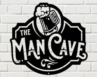 Metal Man Cave Sign, Mancave Wall Art, Mancave Sign