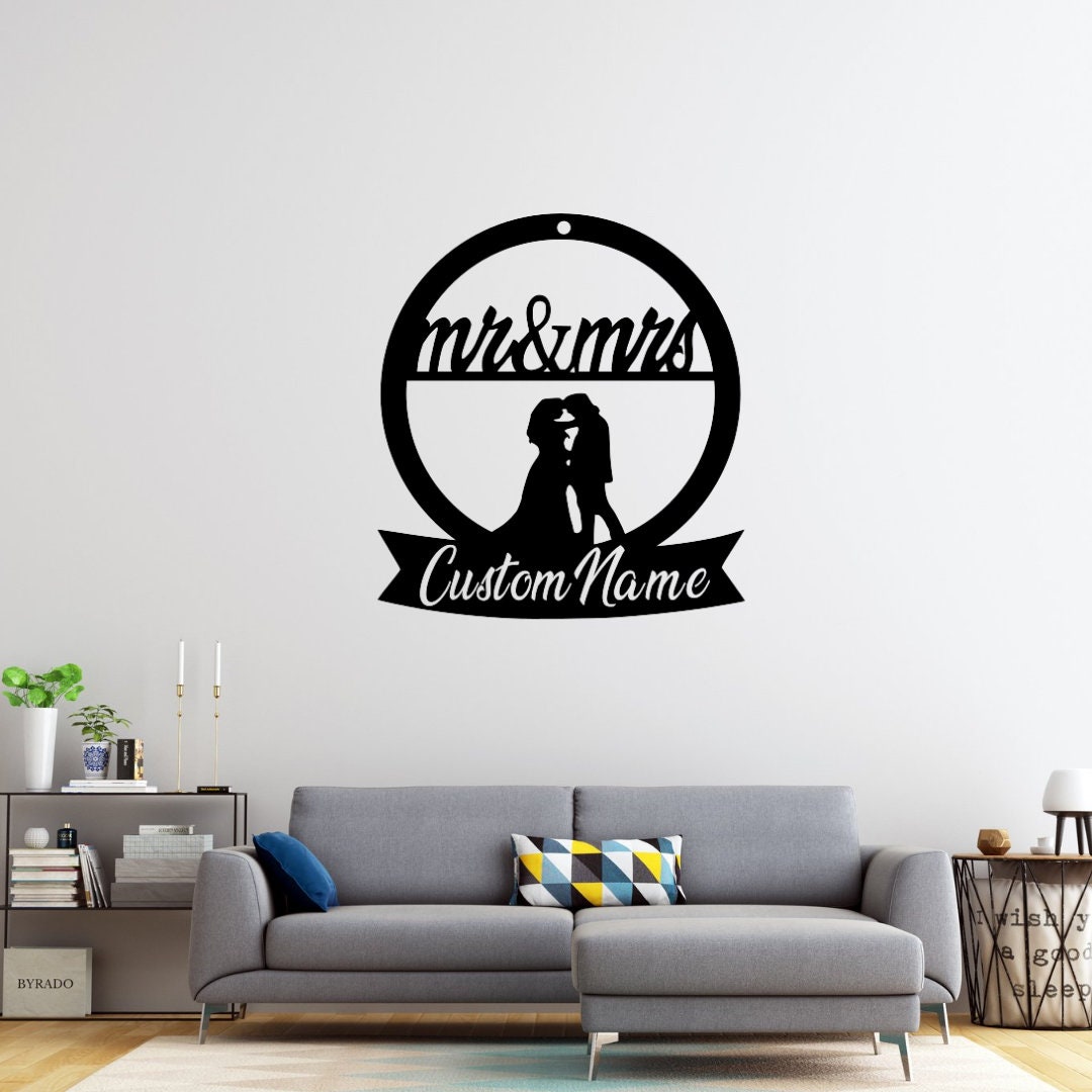 Mr. and Mrs. Sign, Custom Metal Sign, Metal Wedding Gift, Personalized ...