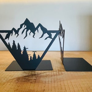 Mountain Bookend, Metal Mountain Bookend, Mountain Peak Bookend