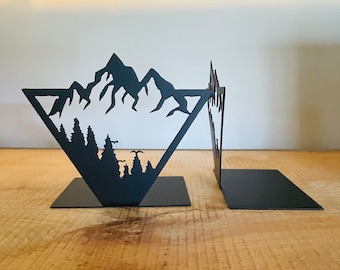 Mountain Bookend, Metal Mountain Bookend, Mountain Peak Bookend