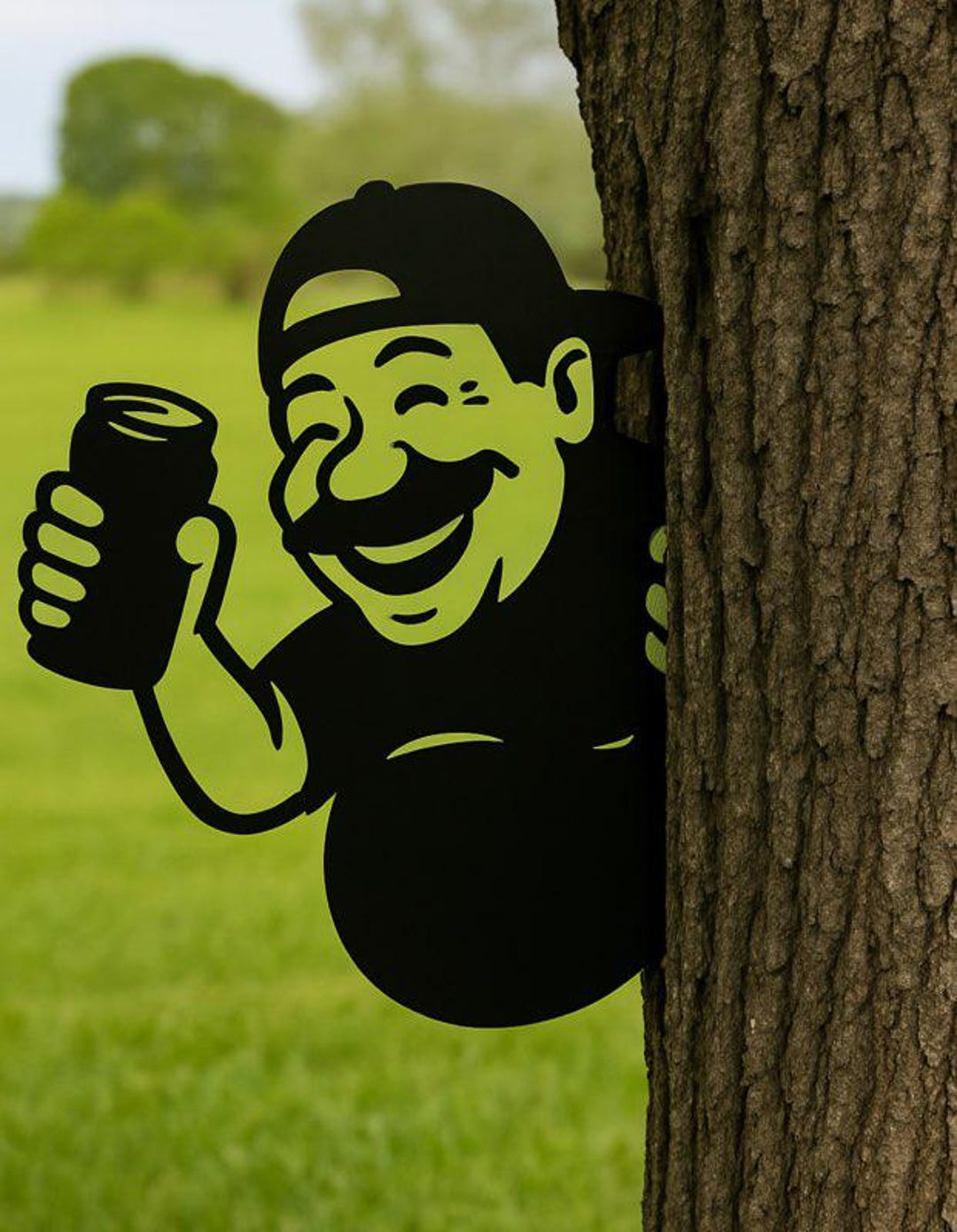 Metal Peaking Sign, Metal Peaking Tree Sign, Flip off Peaking Sign ...