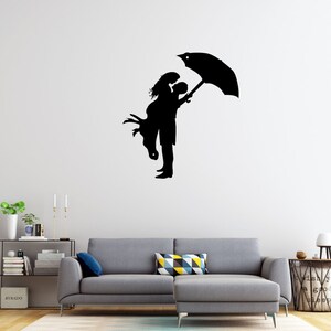 Couple Metal Wall Art, Couple Metal Sign, Home Wall Art, Couple Umbrella Wall Art