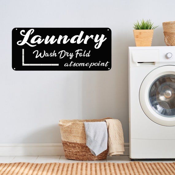 Metal laundry sign deals
