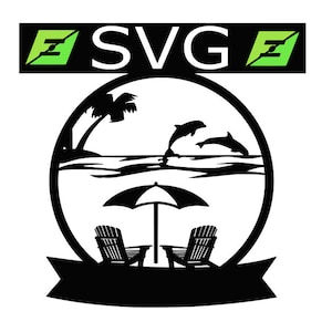 Beach Scene SVG, Beach Scene PNG, Beach Digital File