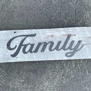 Barn Wood Sign, Family Word Art, Metal  Barn Wood Sign, Metal Farmhouse Sign