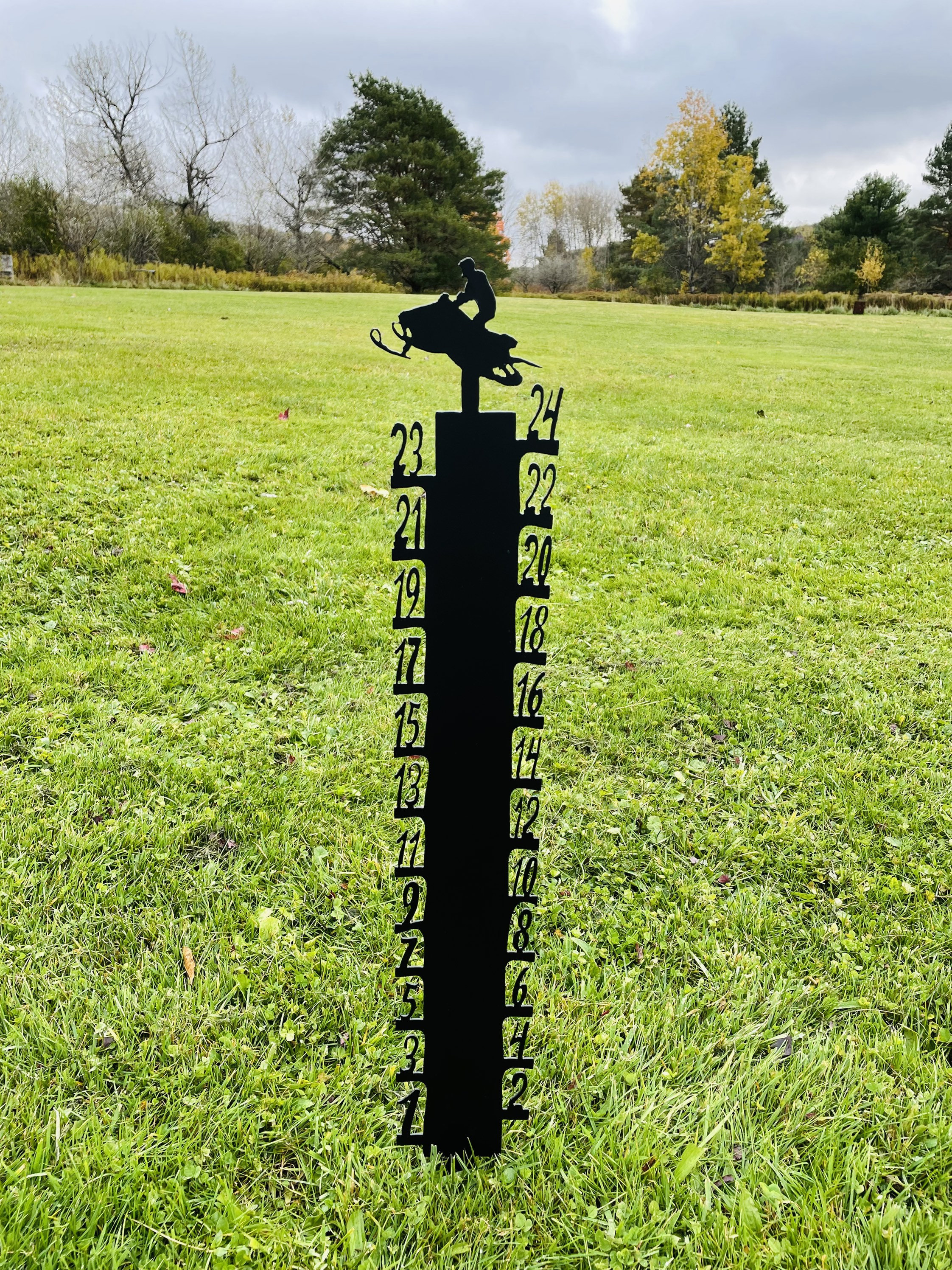 Metal Snowmobile Snow Gauge, Metal Snowmobile Snow Ruler, Snowmobile ...