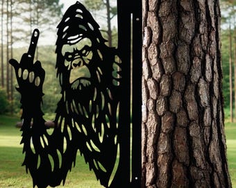 Flipping Off Bigfoot Sign DXF, Peaking Bigfoot DXF And SVG Files, Bigfoot Cut Files