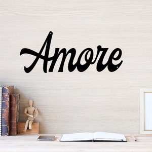 Amore Metal Sign, Amore Wall Art, Amore Word Art, Metal Amore Wall Decor, Amore Decor, Metal Home Decor