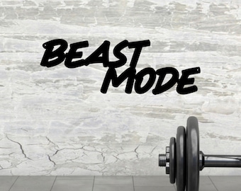 Beast Mode Sign, Metal Beast Mode Sign, Beast Mode Word Art, Metal Gym Sign