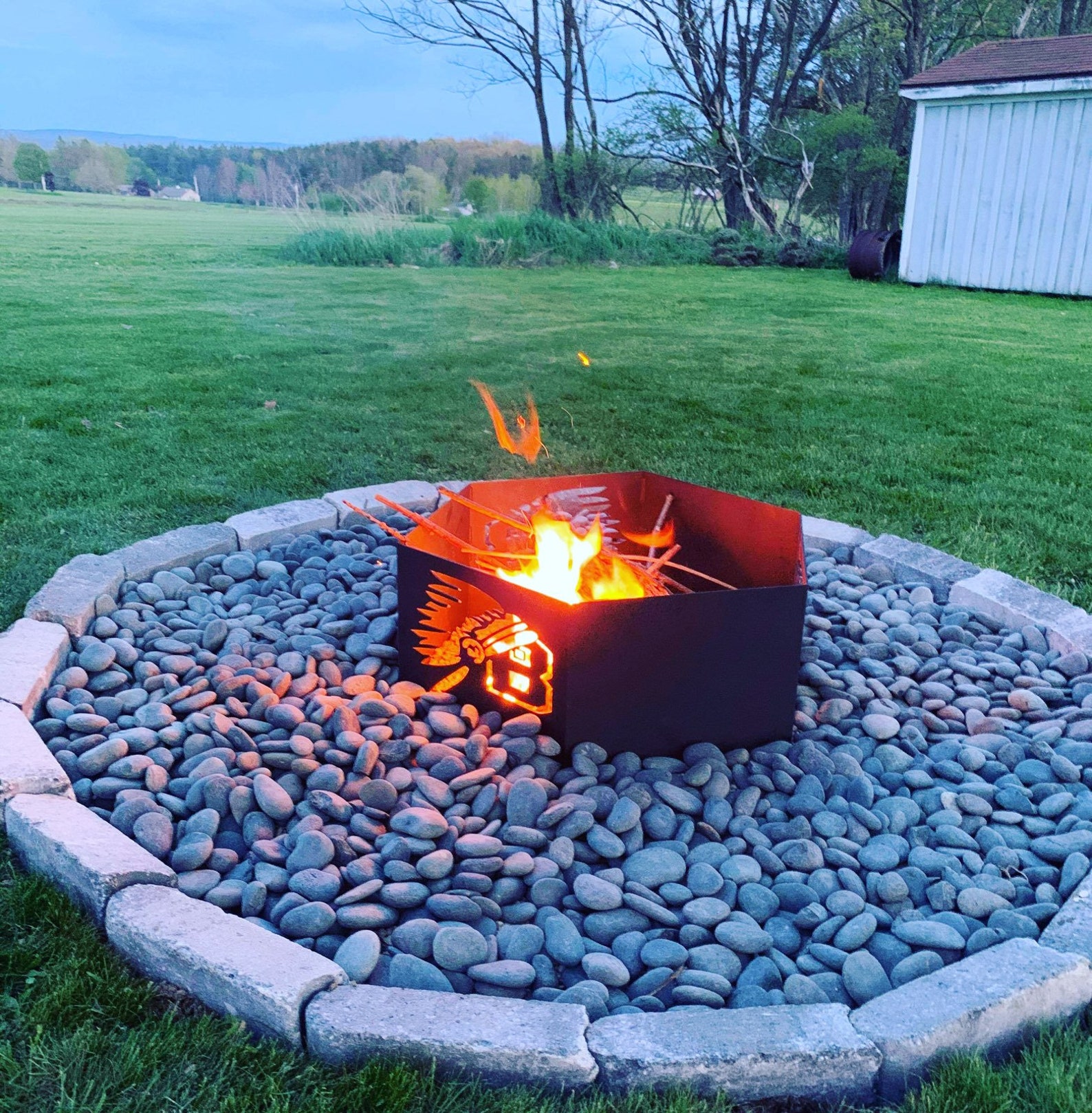 Custom Fire Pit, Custom Hexagon Fire Pit, Custom Metal Fire Ring, Fire ...