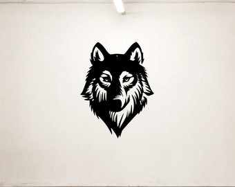 Metal Wolf Head Sign, Wolf Head Wall Art, Wolf Decor, Metal Animal Art
