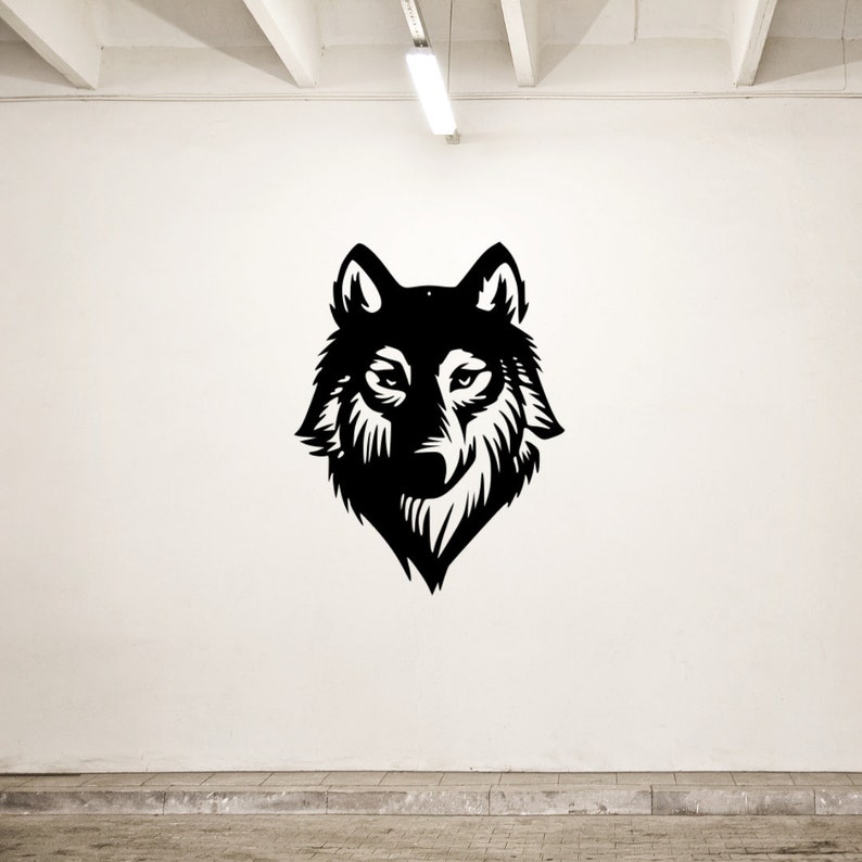 Metal Wolf Head Sign Wolf Head Wall Art Wolf Decor Metal Etsy