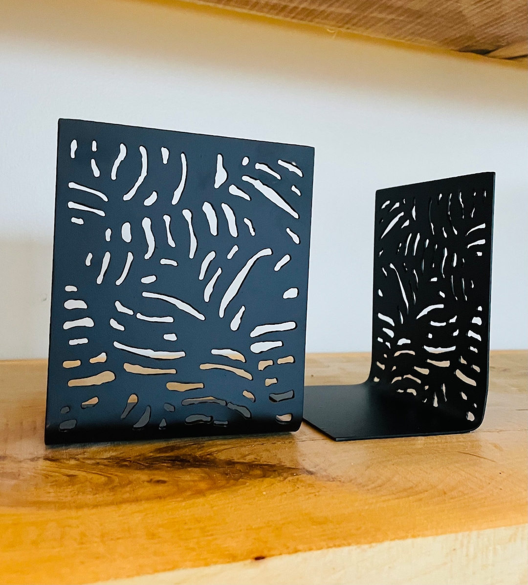 Metal Bookend Decorative Metal Bookend Bookshelf Book Etsy