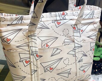 Papel avión gris bolso de mano / regalo del maestro / regalo | Etsy México