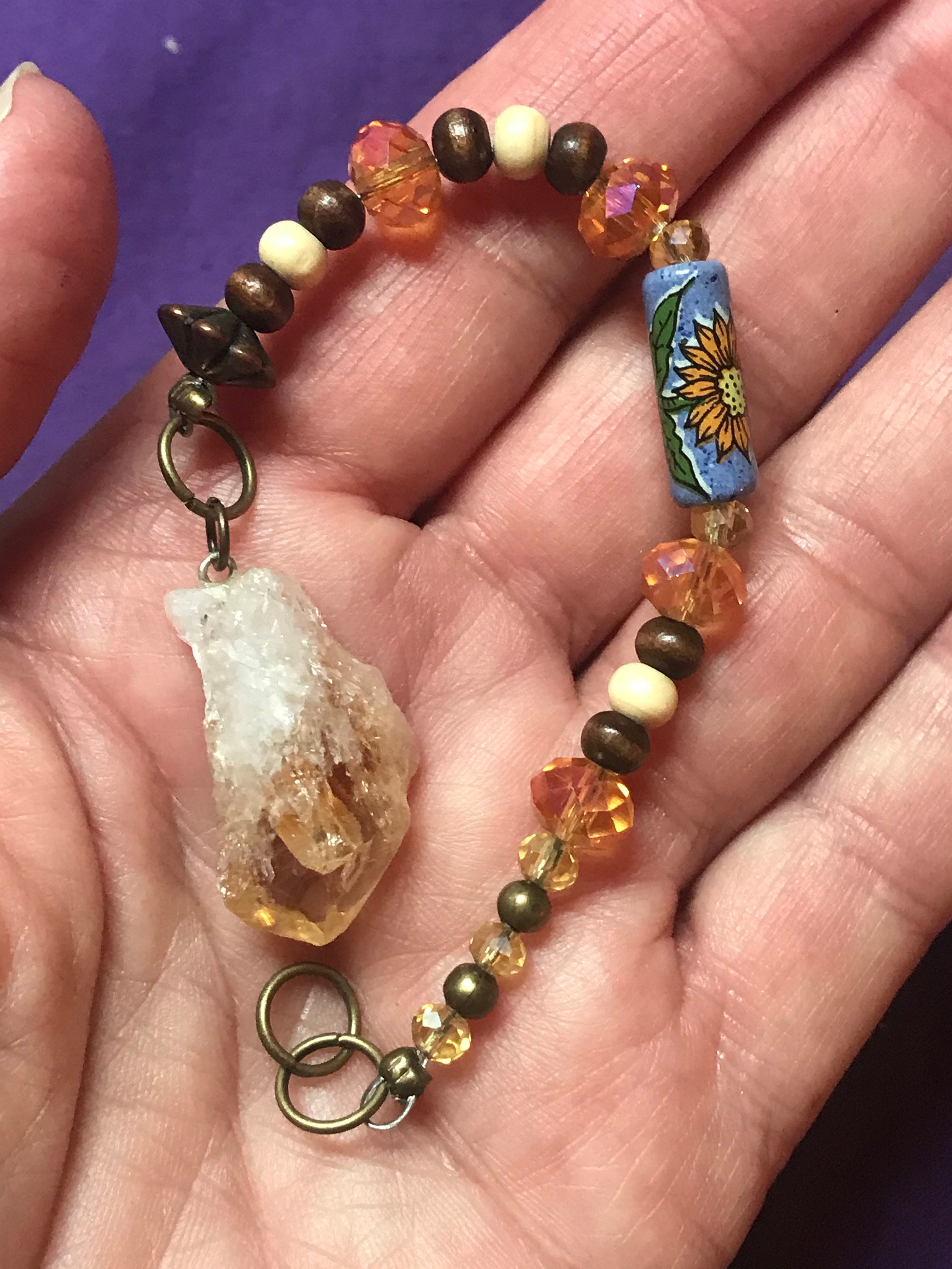 Yellow Quartz good luck rearview mirror dangler or Sun Catcher Etsy.de