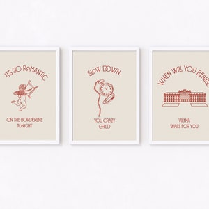 Vienna - Billy Joel, Set of 3 Digital Prints A3