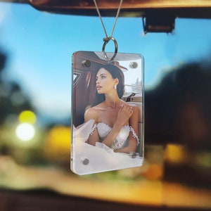 Hanging Magnetic Car Pictures Frames, Direct Prints on Acrylic plates, 2.4x3.5 in,  Acrylic Rearview Music Mirror Hanging Accessory,