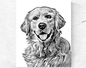 Custom Pet Portrait Canvas: Personalized Pet Memorial Art