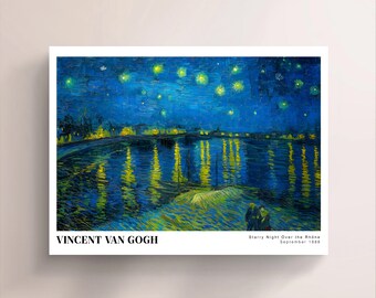 Van Gogh Cafe Terrace at Night, Vintage Exhibition Canvas Art Print  J_312