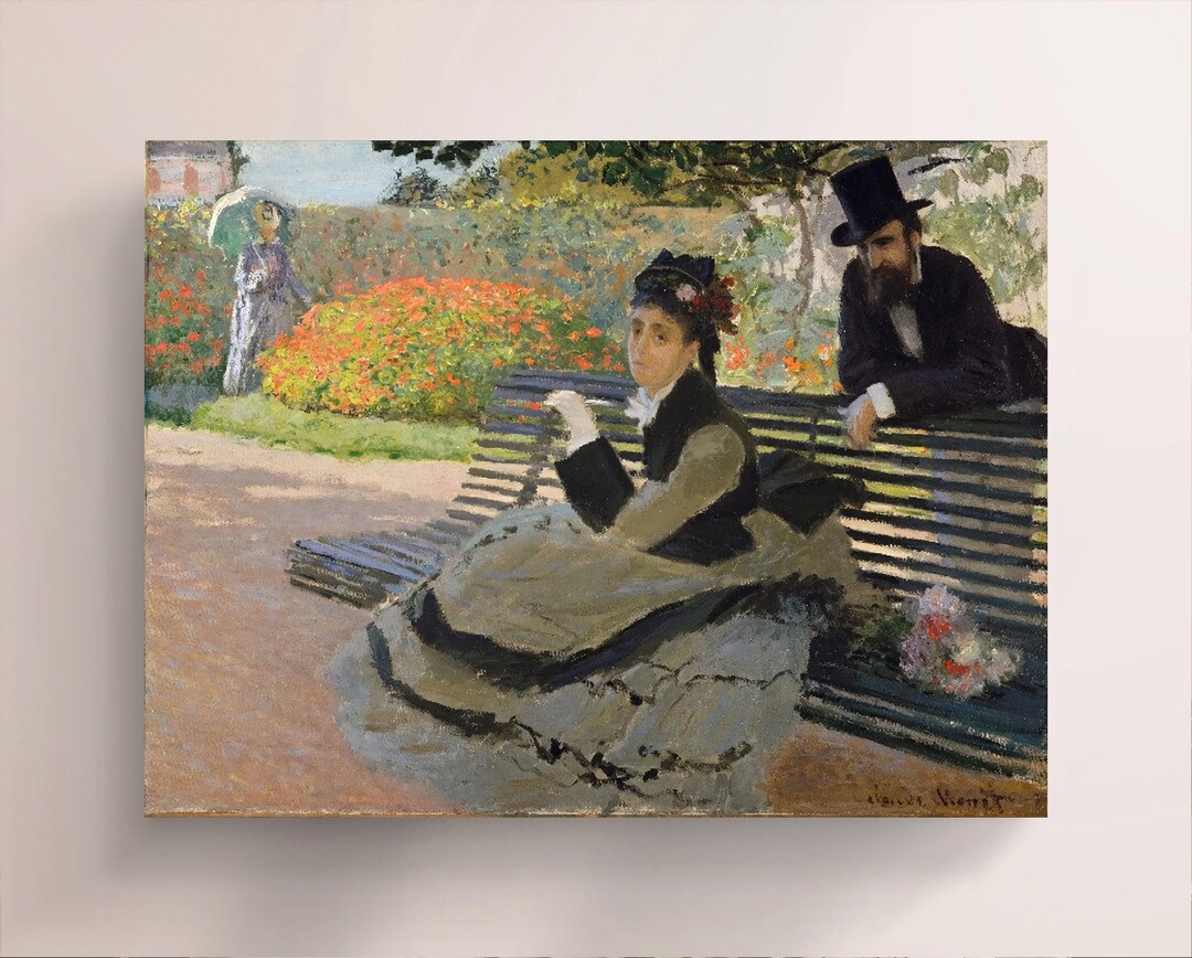 Claude Monet, Camille Monet on a Garden Bench (1873), Vintage Canvas ...