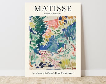 Matisse Landscape at Collioure 1905, Vintage Exhibition Canvas Art Print  J_184