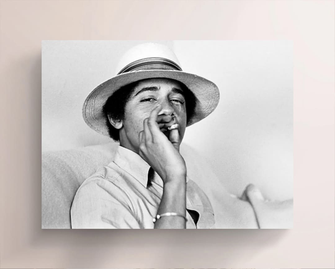 Young Barack Obama Smoking Weed, Canvas Art Print J_913 - Etsy Finland, image size:1080x868