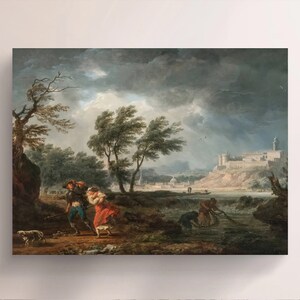 Claude Joseph Vernet, The Four Times of Day - Midday (1757) , Vintage Canvas Art Print  J_786