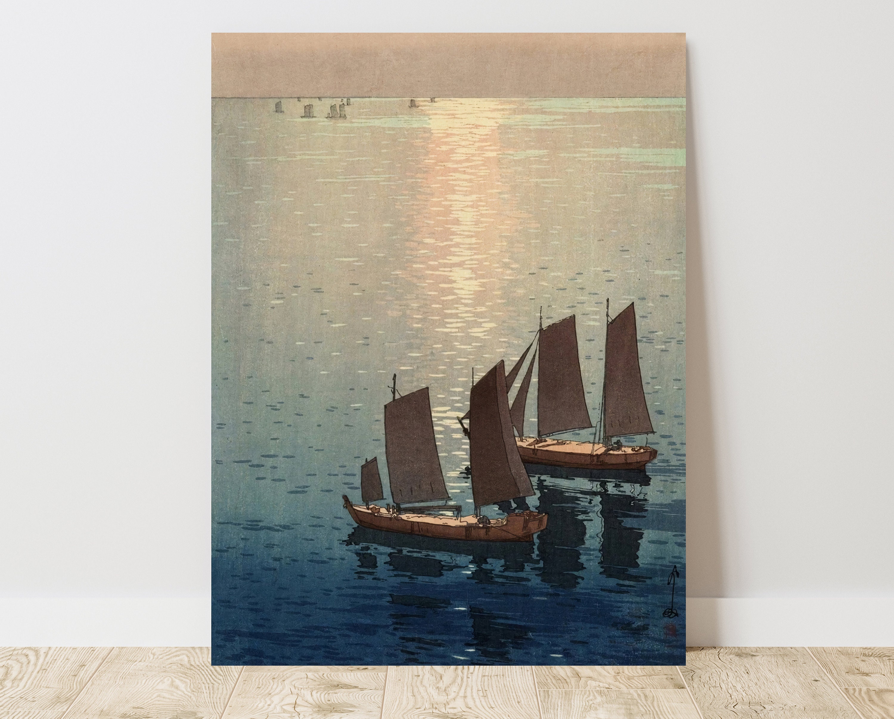 Hiroshi Yoshida, Glittering Sea (1926), Vintage Canvas Art Print