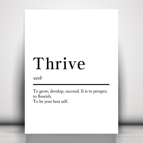 Canvas Wall Art, Thrive Definition Print Poster Quote Wall-art Gift Wall Art