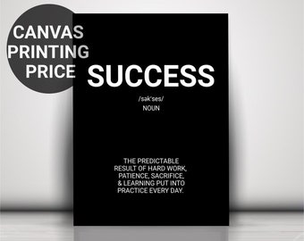 Success Definition Canvas Print: Motivational Office Wall Art