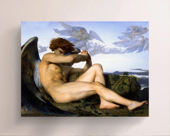 Alexandre Cabanel, Fallen Angel 1847, Vintage Canvas Art Print J_862 -   New Zealand