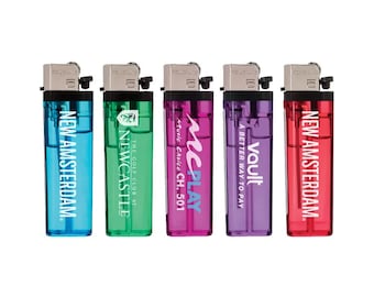 Custom Lighters, Random Color Delivery, Solid Colored Standard Flint Cigarette Lighters