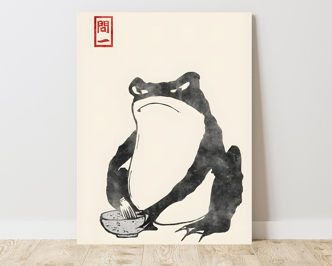 Japanese Frog Matsumoto Hoji Toad Woodblock Vintage Exhibition Canvas japanese-frog-matsumoto-hoji-toad-woodblock-vintage-exhibition-canvas