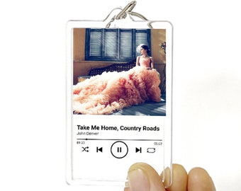Personalized Song Keychain: Album Art Music Keyring