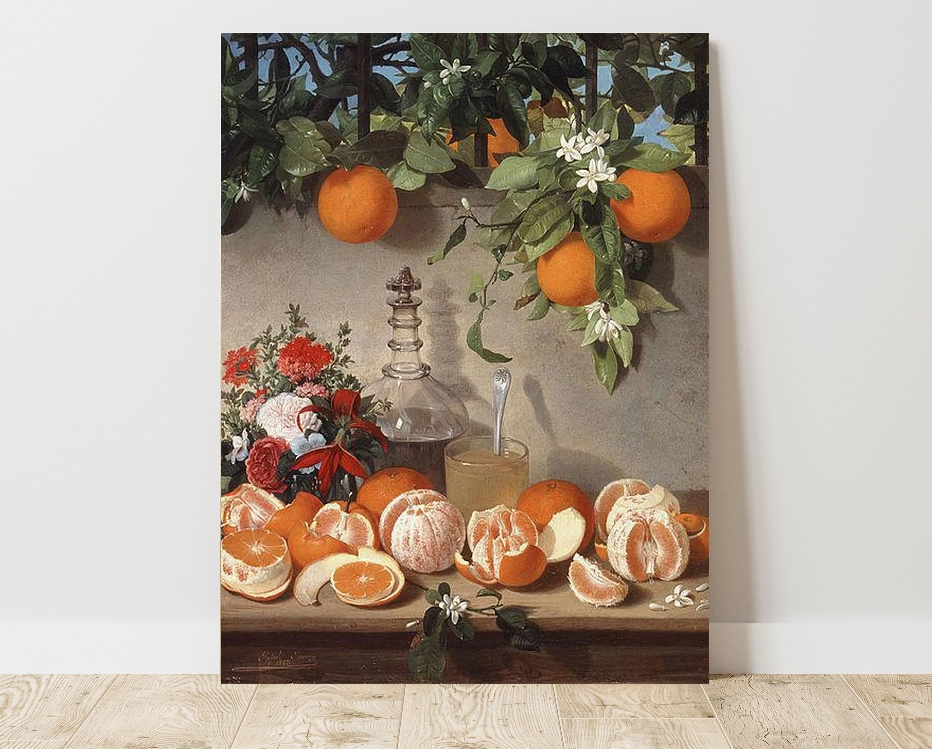 お盆　ペル・アリメンティ アーツ・アンド・クラフツ　民芸品　イタリア Rafael Romero Barros, Still Life With Oranges (1863), Vintage