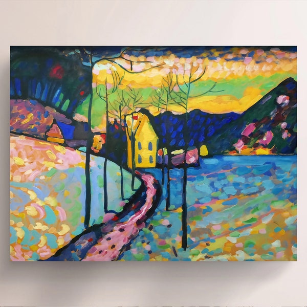 Wassily Kandinsky,  Winter Landscape (1909), Vintage Canvas Art Print  J_625