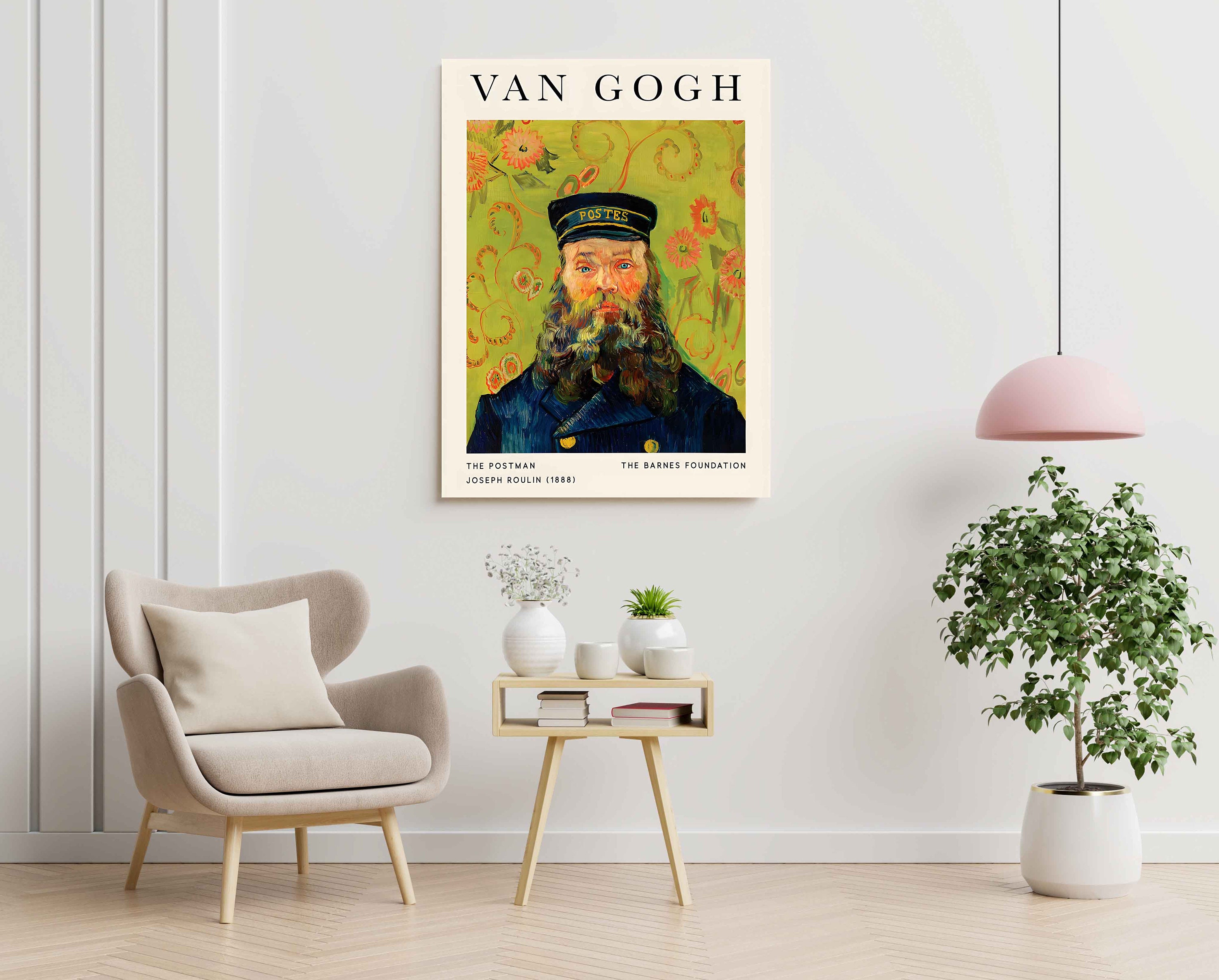 Van Gogh the Postman Joseph Roulin 1888, Vintage Exhibition Canvas