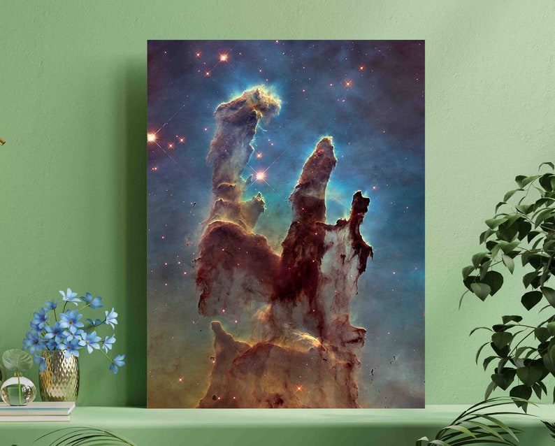 Hubble Telescope Pillars Of Creation Eagle Nebula M16, Canvas Art Print J_939 Bild 2