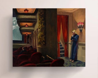 Edward Hopper, New York Movie (1939) , Vintage Canvas Art Print  J_556