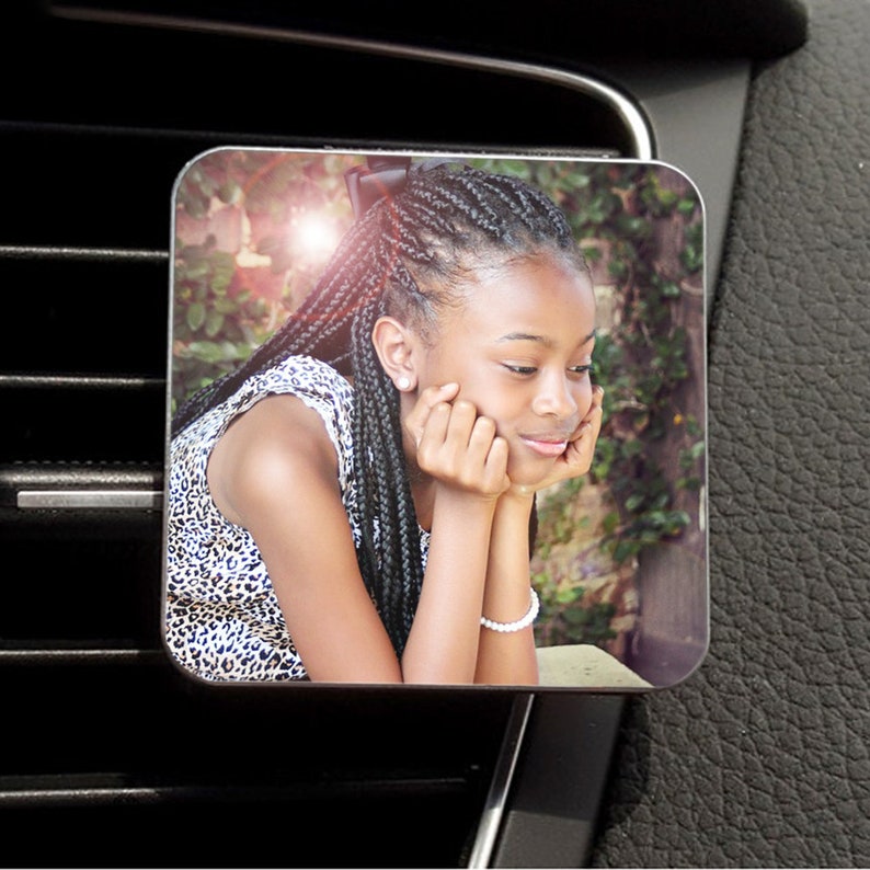 Clip to Insert in Your Car Vent Car vent clip Custom car magnet Custom car photo 5th Anniversary Custom Car photo frame Car photo gift