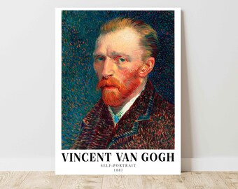 Van Gogh Self Portrait 1887: Vintage Exhibition Canvas Art Print