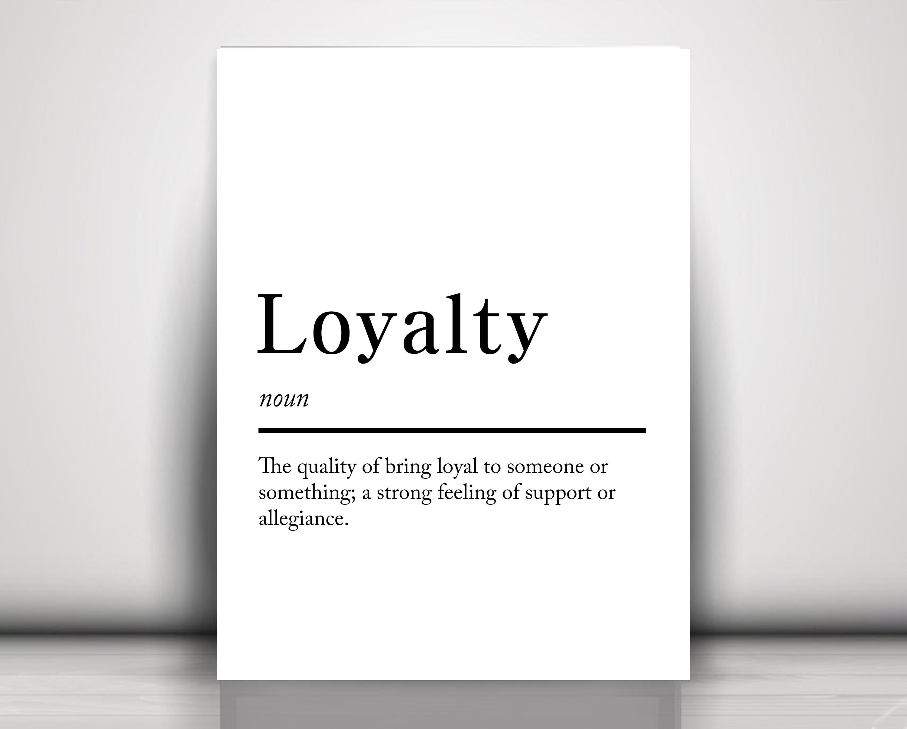 Canvas Wall Art Loyalty Definition Print Poster Quote Etsy