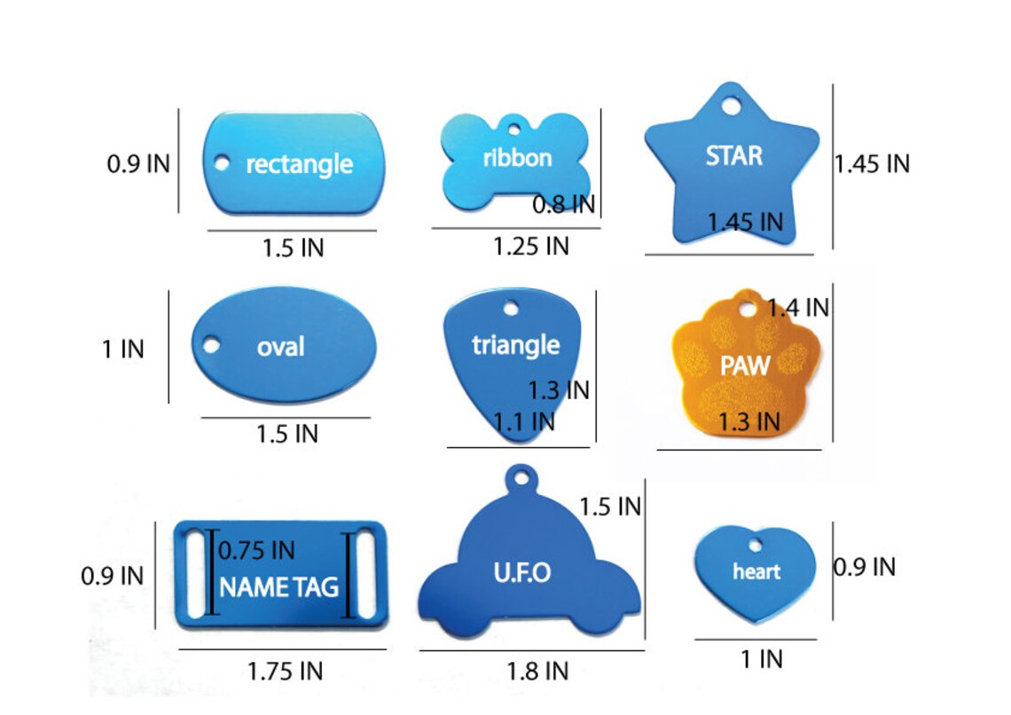 Pet ID Tag for Dog or Cat Collar up to 8 Lines of Custom Etsy