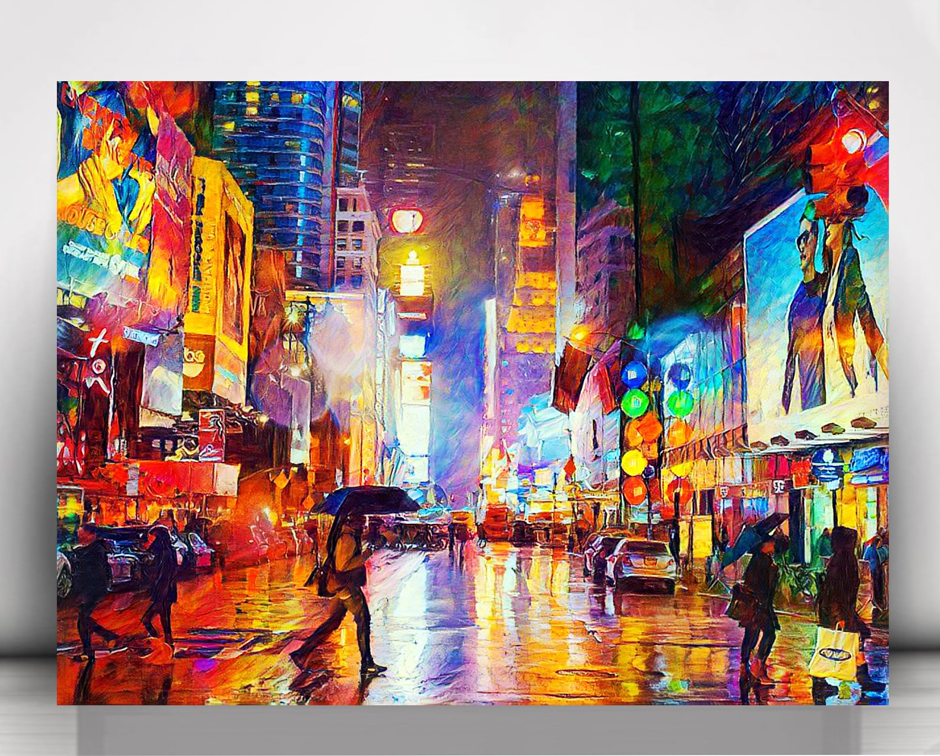 A rainy day in Times Square, New York City, 1943 Wall Art, Canvas Prints,  Framed Prints, Wall Peels