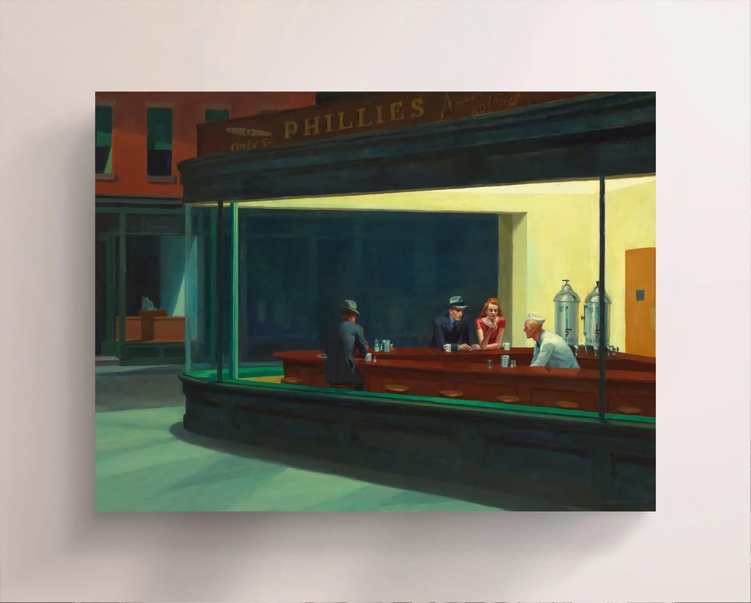 Edward Hopper, Nighthawks (1942), Vintage Canvas Art Print J_568 - Etsy